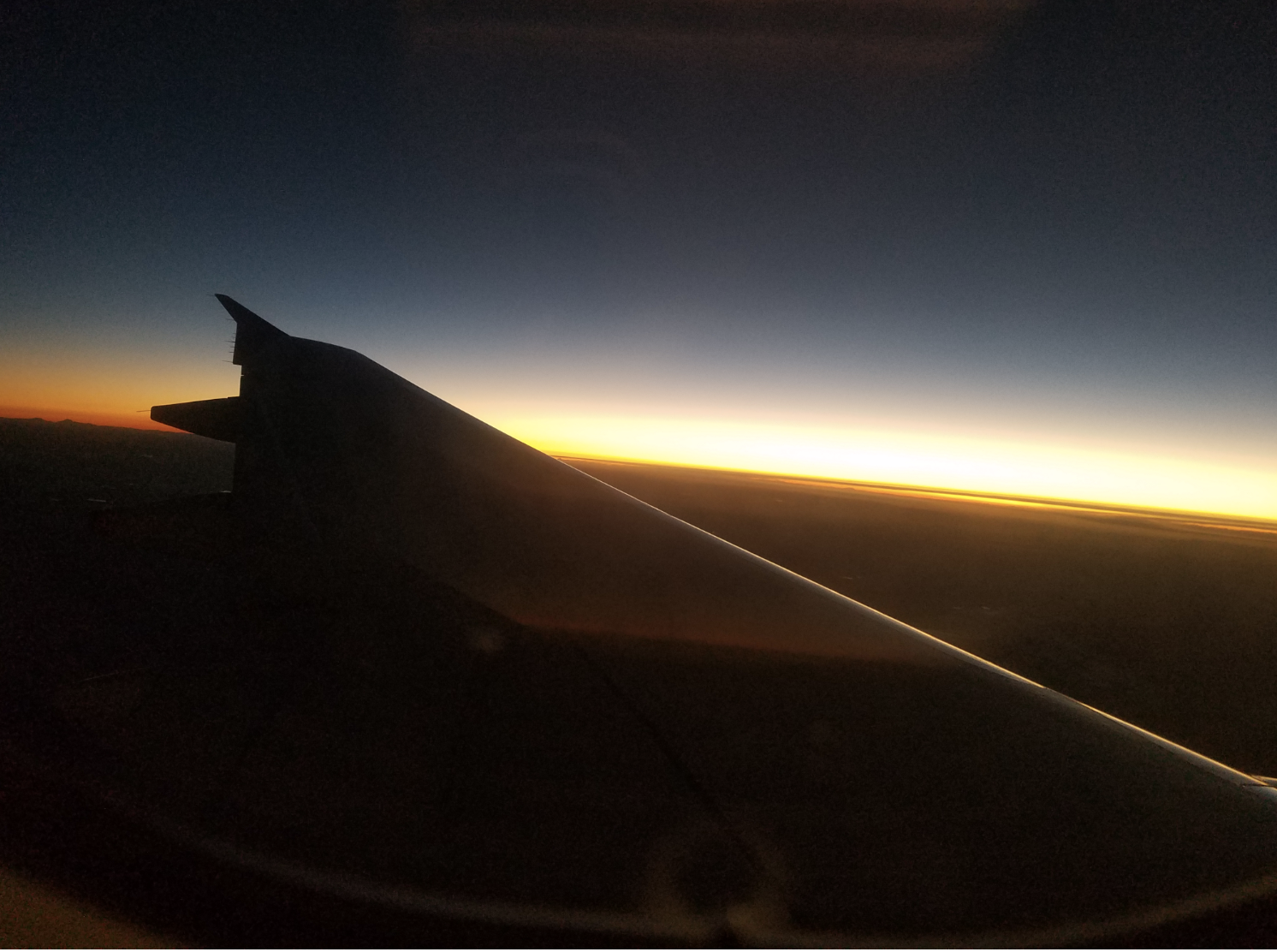 view from a plane at night